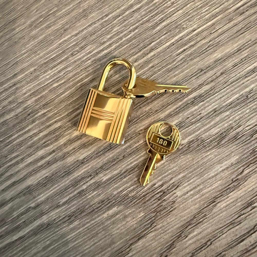 Hermes Gold Padlock and Key Set